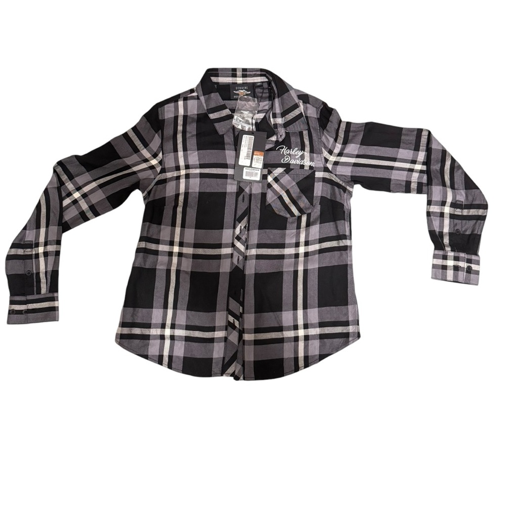 NEW Genuine Harley-Davidson Plaid Flannel Long Sleeve Medium